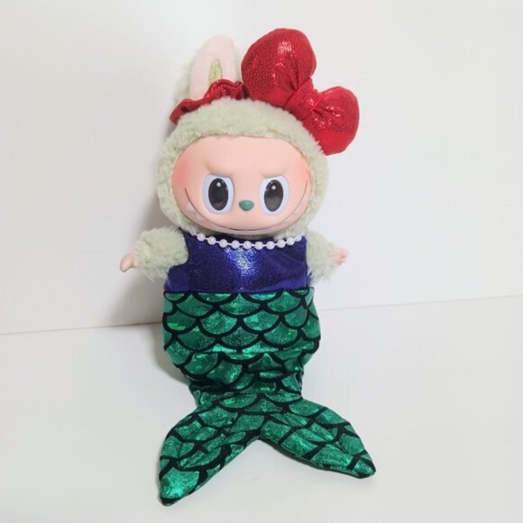 Custom Little Mermaid Ariel Outift and Metallic Bow Made to fit Labubu - Picture 3 of 7